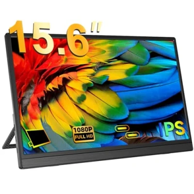 Afbeelding van Draagbare Monitor UPERFECT 15,6 Inch Tweede Display met 1200:1 1920 x 1080 Full HD IPS scherm Geïntegreerde Standaard Mini HDMI USB C voor Laptop PC Smartphone Gameconsole, VESA compatibel