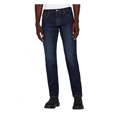 Afbeelding van Armani Exchange heren jeans, Donkere wassing, tabaksnaden, stretchkatoen, 36