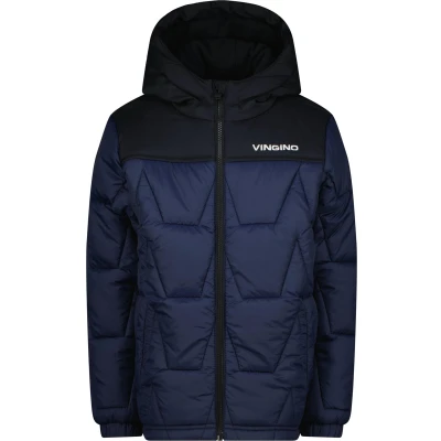 Afbeelding van Vingino gewatteerde winterjas Tjay donkerblauw/zwart