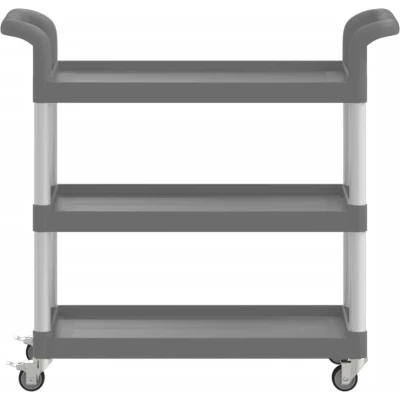 Afbeelding van vidaXL Trolley 3 laags 77x34x72 cm aluminium grijs