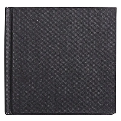 Afbeelding van Clairefontaine Ref 34236C Goldline Casebound Square Pad (64 witte vellen) 10 x 10cm formaat, 140gsm papier, vierkante lay out zwarte omslag geschikt voor droge technieken