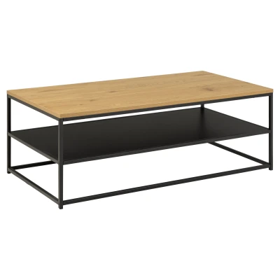 Afbeelding van Salontafel Hornum 120x60 cm in wild eiken met onderblad