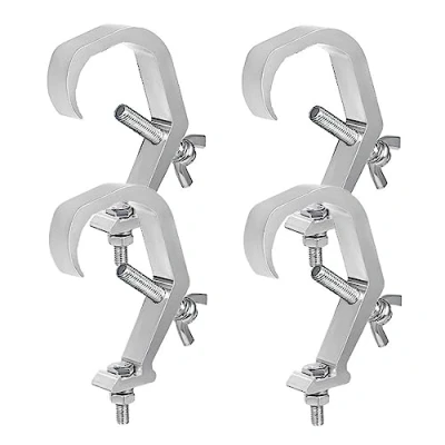 Afbeelding van Wanfoou Podiumlichtklemmen, 4 stuks Truss Klemmen Lichten Klem Heavy Duty Aluminium Legering Montage Beugel Haak Verlichting Klemmen, Traverse C Klem, Max. Draagkracht: 60 kg