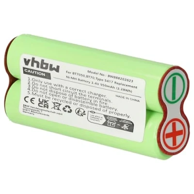 Afbeelding van vhbw Accu compatibel met Braun BT5090, BT70, BT7050, CruZer 6, Series 7 scheerapparaat (950 mAh, 2,4 V, NiMH)