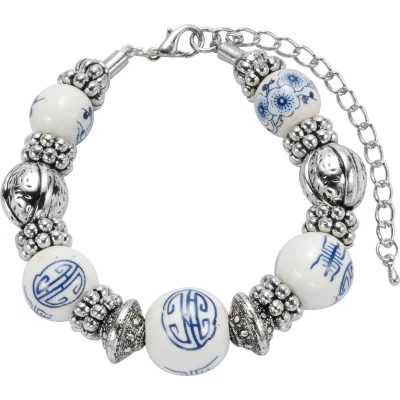 Afbeelding van Behave Armband met delftsblauwe kralen