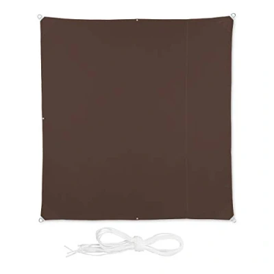 Afbeelding van Relaxdays schaduwdoek vierkant bruin balkon weerbestendig uv bescherming zonwering 2 x m