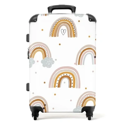 Afbeelding van NoBoringSuitcases.com Grote koffer Kinderkoffer meisjes Reiskoffer met 4 wielen 60 liter Trolley op wieltjes kids Rolkoffer groot kinderen XL Ruimbagage valies 20kg Reisbagage middelmaat Suitcase large slot Bagagetrolley medium