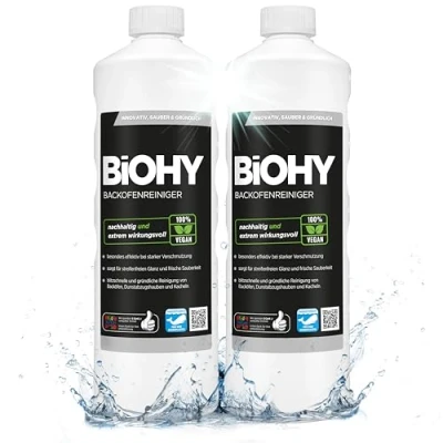 Afbeelding van BiOHY Ovenreiniger (2 x 1l Fles) Professionele grillreiniger, vetoplosser EXTRA STRONG Verwijdert zelfs de meest hardnekkige korstvorming (Backofenreiniger)