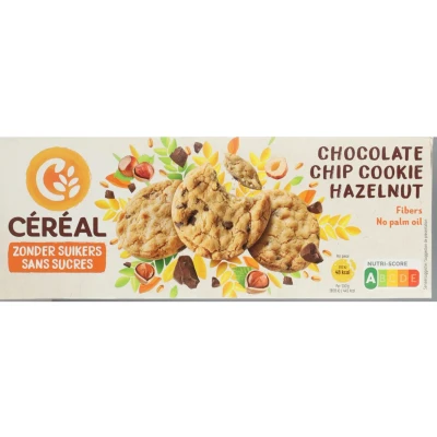 Afbeelding van 4x Céréal Chocolate Chip Cookie Hazelnoot 130 gr