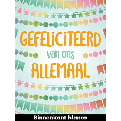 Afbeelding van Verjaardagskaart Gefeliciteerd Van Ons Allemaal XL Kaart