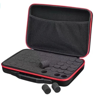 Afbeelding van Oaygat 60 Flessen Essentiële Olie Opbergkoffer Reizen en Accessoire Draagtas Waterdichte Hard Shell Tas EVA Nagellak Opbergtas Opbergdoos Foam Insert Organizer Tote, Rood