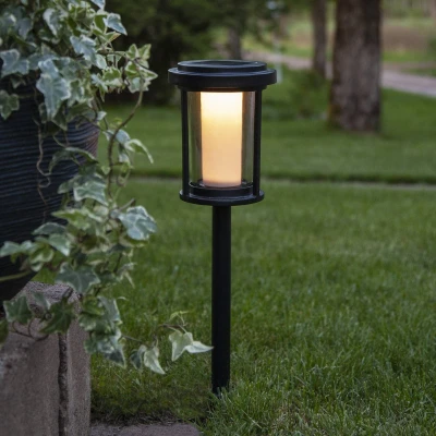 Afbeelding van LED zonnepadverlichting &quot;ALIPPA&quot;, aluminium, rookkleurige glazen afdekking, schemersensor, lichtkleur warmwit