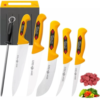 Afbeelding van EIKASO Solingen Slagersmessenset 6 Delig Incl. Fileermes, Chefmessen, Uitbeenmessen &amp; Aanzetst...