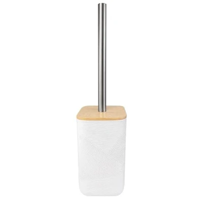 Afbeelding van Kleine Wolke Toiletborstelhouder Crossover, accessoires, kleur wit, materiaal: Polyhars, bamboe