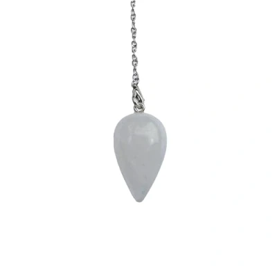 Afbeelding van Goddelijke slinger met witte kwarts in druppelvorm, wensroede, slinger, natuursteen, vintage kristallen voor chakra (wit kwarts)