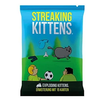 Afbeelding van Exploding Kittens, Kittens Streaking uitbreiding, feestspel, kaartspel, 2 5 spelers, vanaf 7+ jaar, 15+ minuten, Duits