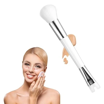 Afbeelding van Neuscontour, U vormige Make Upborstel Neuscontourborstel met Twee Uiteinden Pro Contour Duo Borstel voor Het Vormgeven en Definiëren van de Neus Jukbeenderencontour