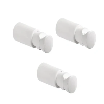 Afbeelding van 3 planken in ABS voor badkamerradiatoren verwarmde handdoekstang diameter van buizen Ø16 tot 30 mm, afstand tussen 20 mm afdichting 90 kg wit