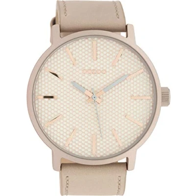 Afbeelding van Rose gold coloured OOZOO watch with pink grey leather strap C10037