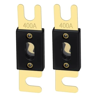 Afbeelding van Heschen ANL zekering, 400 A, voor auto audiosystemen, goudkleurig &amp; zwart, 2 pack,