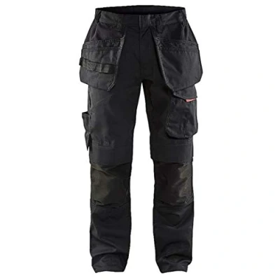 Afbeelding van Blaklader Service werkbroek met stretch en spijkerzakken 1496 1330 Zwart/High Vis Geel D112