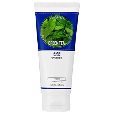 Afbeelding van HOLIKA Daily Fresh Green Tea Cleansing Foam oczyszczająca pianka do twarzy z zieloną herbatą 150ml