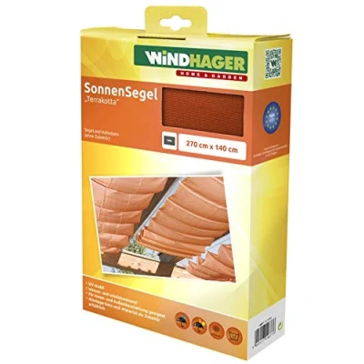 Afbeelding van Windhager Luifel voor kabelspantechniek, serre en terrassen schaduw, kabelspanluifel, 270 x 140 cm, 10877, terracotta