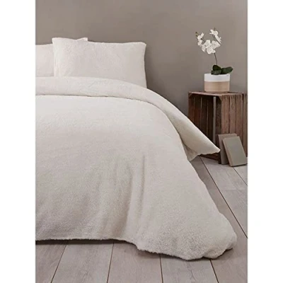 Afbeelding van Rapport Kingsize dekbedovertrekset, fleece, crèmekleurig