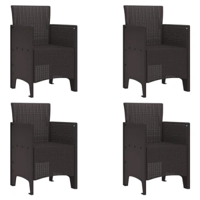 Afbeelding van vidaXL Tuinstoelen 4 stuks Bruin Poly Rattan