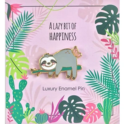 Afbeelding van Luiaard Badge cadeaus Don&#039;t worry, be happy