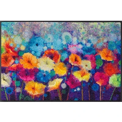 Afbeelding van wash+dry by Kleen Tex Mat Flowerlover Inloopmat, motief bloemen, antislip, wasbaar