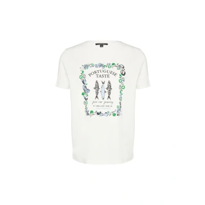 Afbeelding van comma MIT Frontseitigem Artwork Tshirt print, Dames, Maat: 38, Weiß