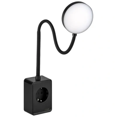 Afbeelding van SEBSON LED Stopcontact Lamp Dimmbar, Nachtlampje met USB C en Contactdoos flexibele Zwanenhals, 4,5W 4.000K Neutraal Wit Leeslamp of Nachtlamp voor Slaapkamer