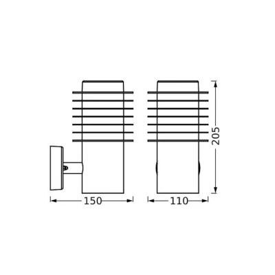 Afbeelding van LEDVANCE ENDURA STYLE RONDO WALL Außenbeleuchtung, 9W, 700lm, Wandleuchte, Edelstahl,IP44 Schutzklasse, 3.000K Farbtemperatur, warmweiße Lichtfarbe