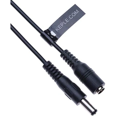 Afbeelding van DC voedingsverlengkabel met 2.1mm / 5.5mm Male naar Female Jack 5m 16.4ft Connector CCTV netsnoeradapter Compatibel beveiligingscamera IP camera DVR Standalone LED stripmonitors (zwart)