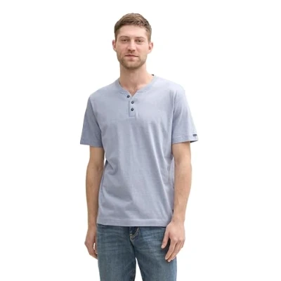 Afbeelding van TOM Tailor Tshirt basic, Heren, Maat: Large, Dove blue white fine stripe