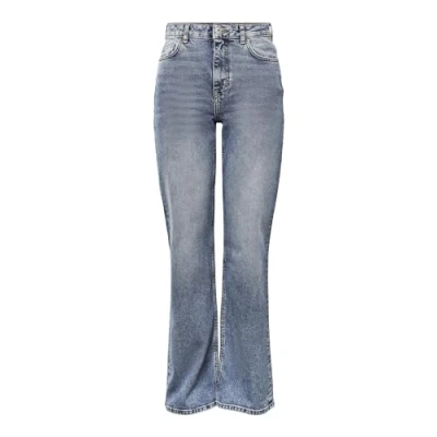 Afbeelding van PIECES Vrouwelijke jeans met wijde pijpen PCHOLLY HW, blauw (medium blue denim), 32W x 30L