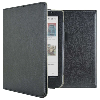Afbeelding van Kobo Clara BW Hoes: imoshion Vegan Leather Bookcase Zwart Kunstleder E Reader Hoezen