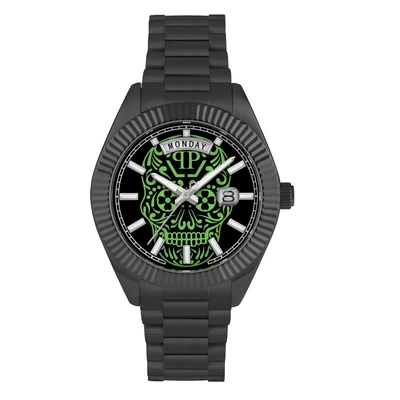 Afbeelding van Philipp Plein Date Superlative Gent PWPNA0724 Horloge Staal Zwart Ø 42 mm