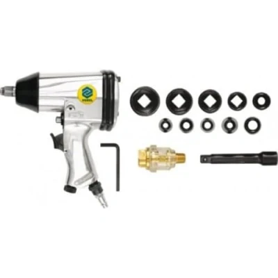 Afbeelding van Toya, Boormachine + slagboor, Pneumatische schroevendraaier 1/2 met hulpstukken (Perslucht)
