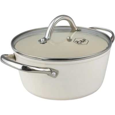 Afbeelding van By C&amp;P Go Ivory Kookpan 20 cm met glazen deksel