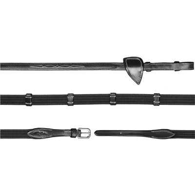 Afbeelding van Dy on 5/8 (16mm) Web Reins With 9 Loops Hunter Collection Black Maat Full