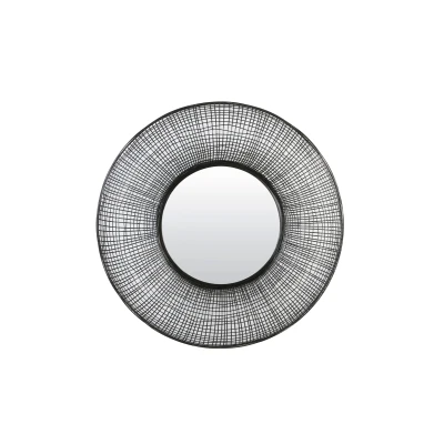 Afbeelding van Light &amp; Living Samat spiegel Ø78x12 cm zwart Metaal