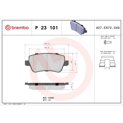 Afbeelding van Brembo Remblokset P 23 101