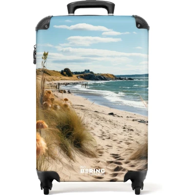 Afbeelding van NoBoringSuitcases.com® Handbagage koffer lichtgewicht Reiskoffer trolley Duinen bij zee Rolkoffer met wieltjes Past binnen 55x40x20 en 55x35x25