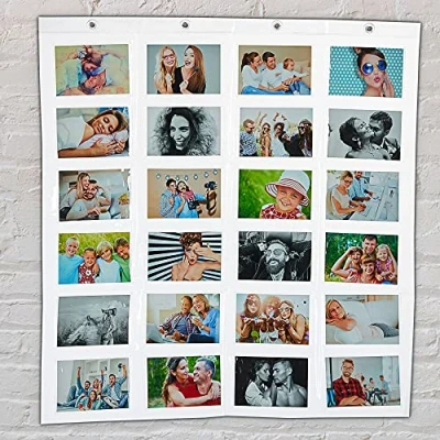 Afbeelding van Cepewa Fotogordijn met 24 vakken, afmetingen 15 x 10 cm, om op te hangen