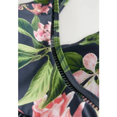 Afbeelding van Next KEW Collection Ladder Insertt Tummy Control Badpak, Dames, Maat: 38, Navy pink floral