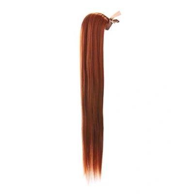 Afbeelding van Prettyland 60 cm statisch lang haar gladde vlecht paardenstaart eendelig clip in haarstukje extensions oranje koperrood R01