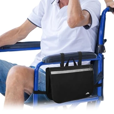 Afbeelding van supregear Rolstoel Zijtas, Multifunctionele Zijopbergtas voor Rollator Rollators Elektrische Rolstoelen en Knie Scooters Armleuningtas Ouderen Senioren Volwassenen Draagbare Reistas