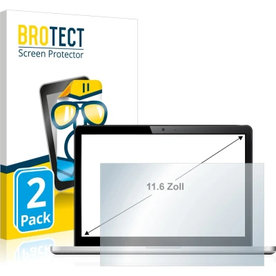 Afbeelding van BROTECT Screenprotector voor Laptops met 11.6 inch Schermen [256 mm x 144 mm, 16:9] Folie Beschermfolie transparant (2 Stuks)